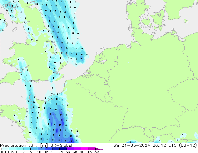 Nied. akkumuliert (6Std) UK-Global Mi 01.05.2024 12 UTC