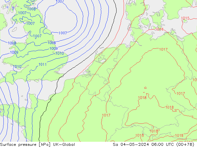 Surface pressure UK-Global Sa 04.05.2024 06 UTC