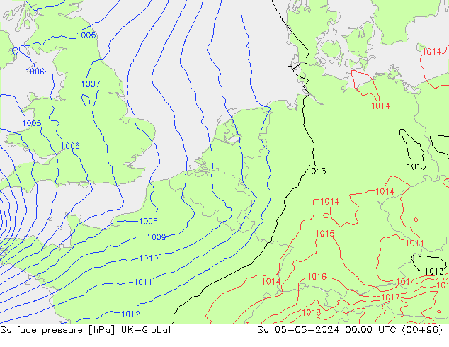 Surface pressure UK-Global Su 05.05.2024 00 UTC