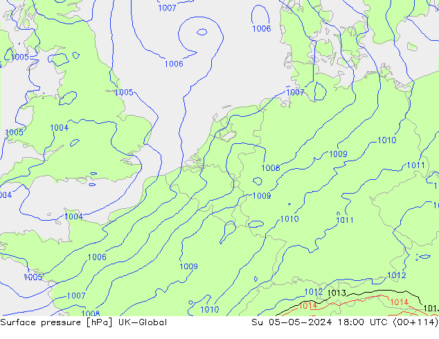 Yer basıncı UK-Global Paz 05.05.2024 18 UTC