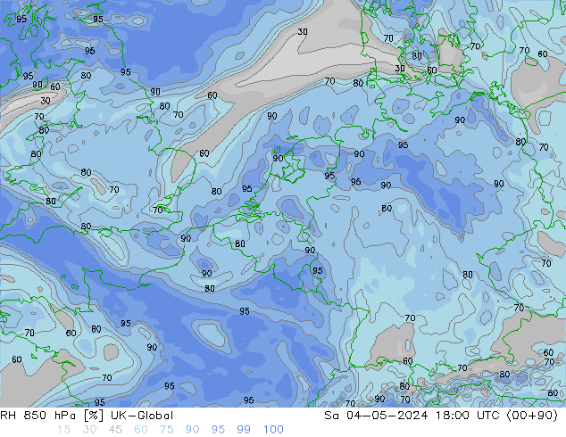 RH 850 hPa UK-Global Sa 04.05.2024 18 UTC