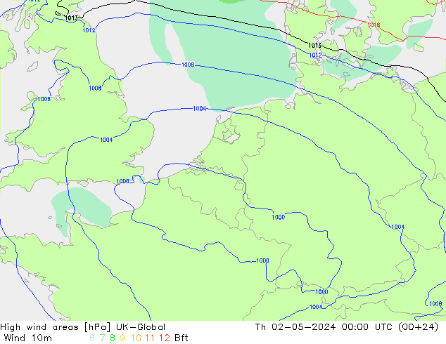 High wind areas UK-Global Th 02.05.2024 00 UTC