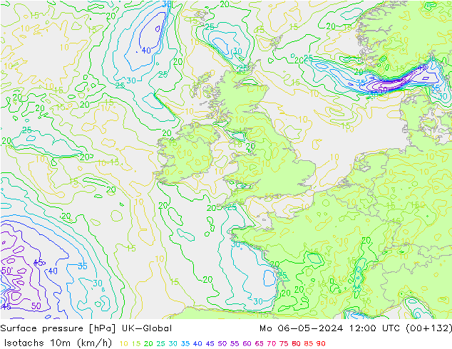 Isotachs (kph) UK-Global Seg 06.05.2024 12 UTC