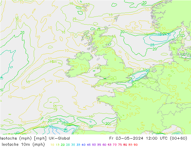 Isotachs (mph) UK-Global Fr 03.05.2024 12 UTC