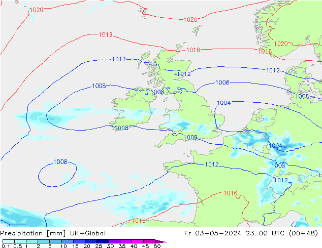 Precipitación UK-Global vie 03.05.2024 00 UTC