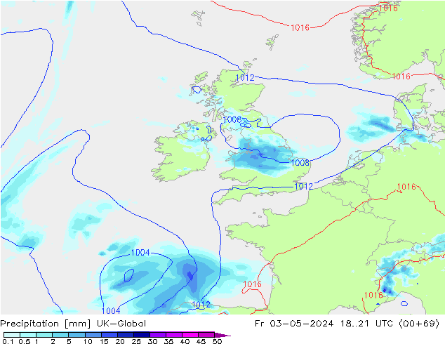 Precipitation UK-Global Fr 03.05.2024 21 UTC