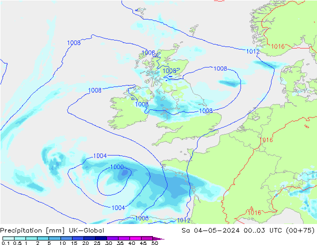 Precipitazione UK-Global sab 04.05.2024 03 UTC