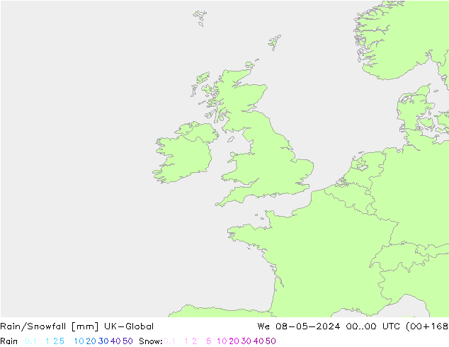 Rain/Snowfall UK-Global Qua 08.05.2024 00 UTC