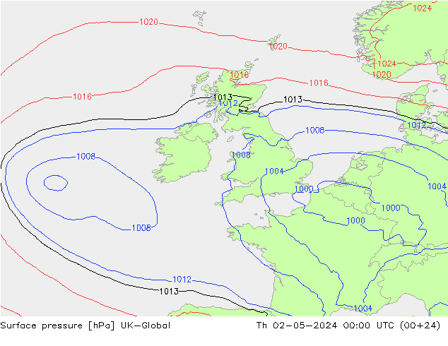 Luchtdruk (Grond) UK-Global do 02.05.2024 00 UTC