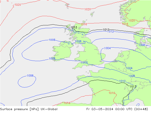 Surface pressure UK-Global Fr 03.05.2024 00 UTC