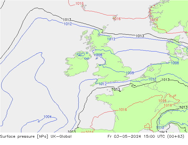 Surface pressure UK-Global Fr 03.05.2024 15 UTC