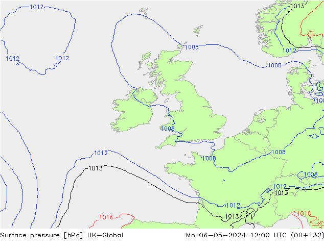 Luchtdruk (Grond) UK-Global ma 06.05.2024 12 UTC