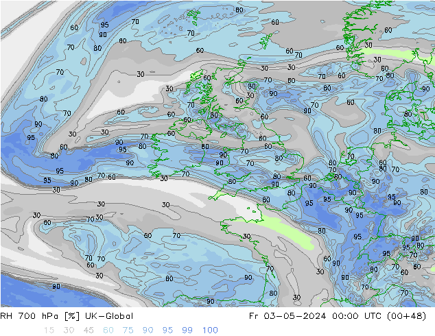 RH 700 hPa UK-Global Pá 03.05.2024 00 UTC