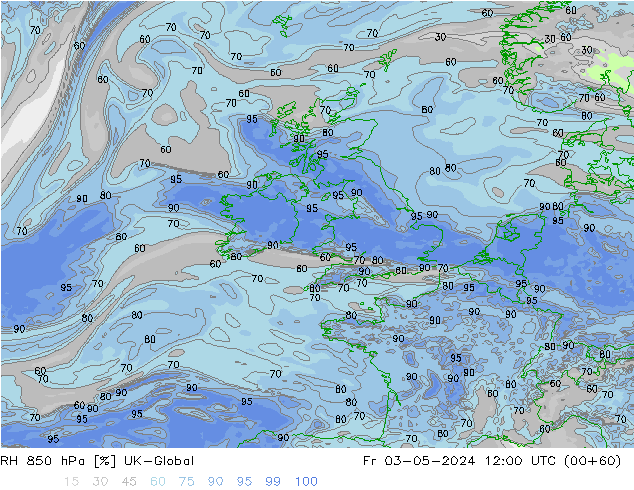 RH 850 hPa UK-Global pt. 03.05.2024 12 UTC