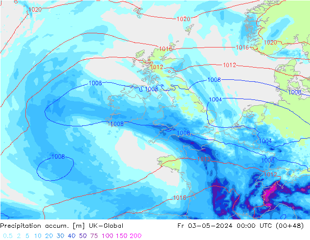 Totale neerslag UK-Global vr 03.05.2024 00 UTC