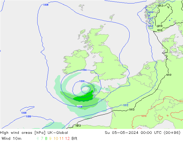 High wind areas UK-Global Вс 05.05.2024 00 UTC