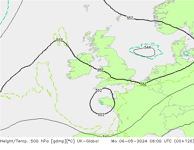 Hoogte/Temp. 500 hPa UK-Global ma 06.05.2024 06 UTC