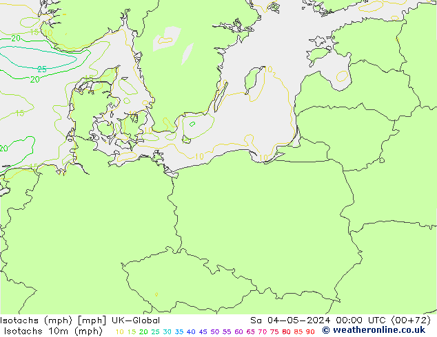 Isotachs (mph) UK-Global сб 04.05.2024 00 UTC