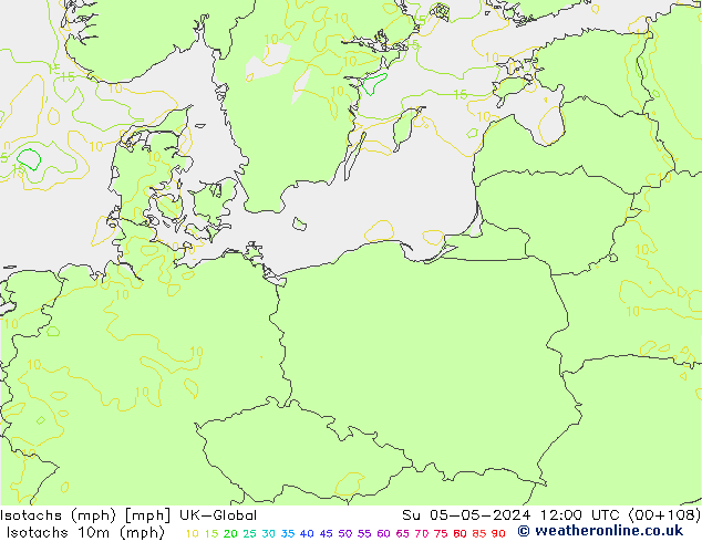 Isotachs (mph) UK-Global dim 05.05.2024 12 UTC