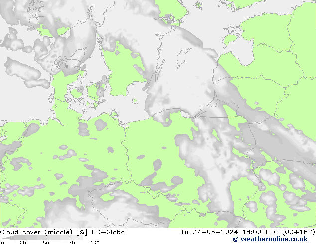 Bewolking (Middelb.) UK-Global di 07.05.2024 18 UTC