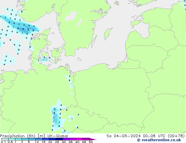 Precipitation (6h) UK-Global Sa 04.05.2024 06 UTC