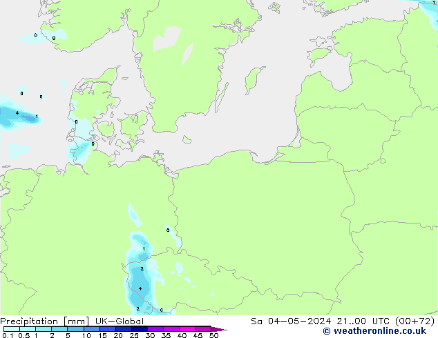 Précipitation UK-Global sam 04.05.2024 00 UTC