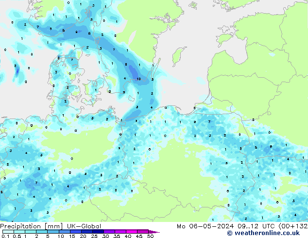 Precipitazione UK-Global lun 06.05.2024 12 UTC