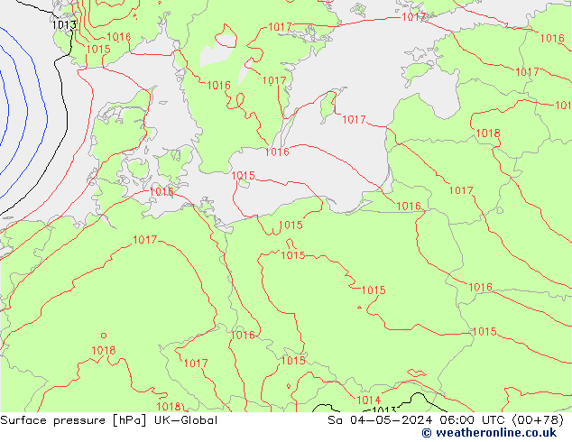 pression de l'air UK-Global sam 04.05.2024 06 UTC