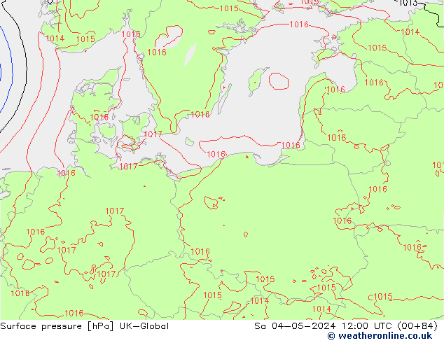 pressão do solo UK-Global Sáb 04.05.2024 12 UTC