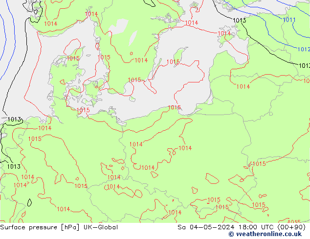 Luchtdruk (Grond) UK-Global za 04.05.2024 18 UTC