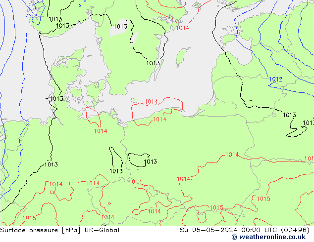 Surface pressure UK-Global Su 05.05.2024 00 UTC