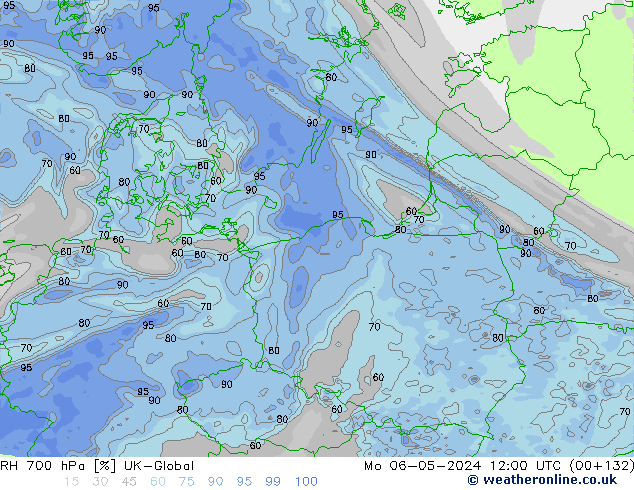 RH 700 hPa UK-Global Seg 06.05.2024 12 UTC