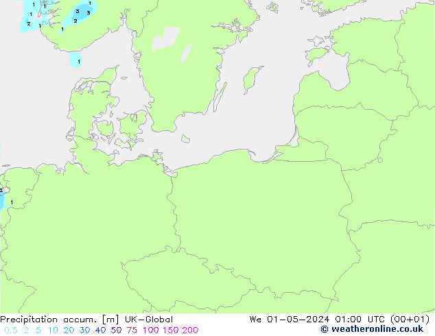 Precipitation accum. UK-Global ср 01.05.2024 01 UTC