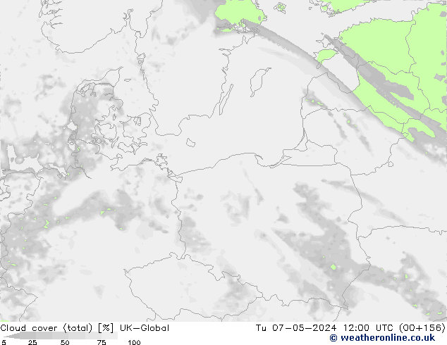 Nubes (total) UK-Global mar 07.05.2024 12 UTC