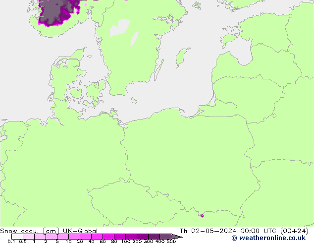 Totale sneeuw UK-Global do 02.05.2024 00 UTC