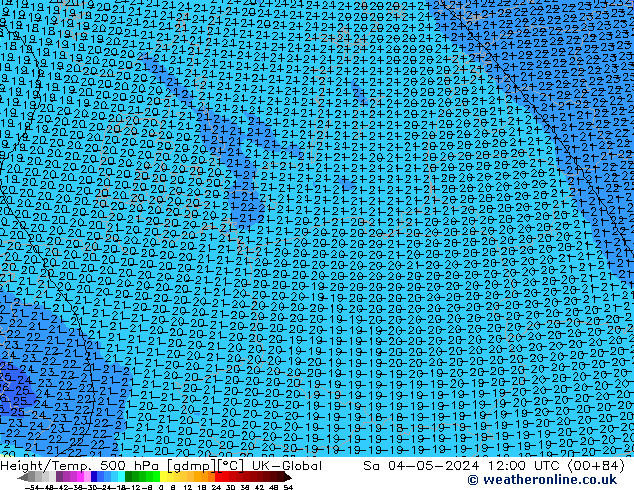 Height/Temp. 500 hPa UK-Global  04.05.2024 12 UTC