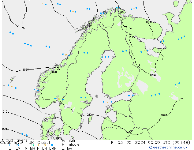 Cloud layer UK-Global ven 03.05.2024 00 UTC