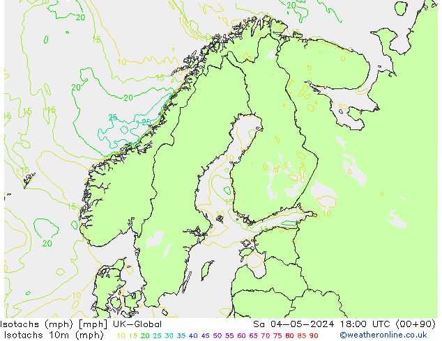 Isotachs (mph) UK-Global Sa 04.05.2024 18 UTC