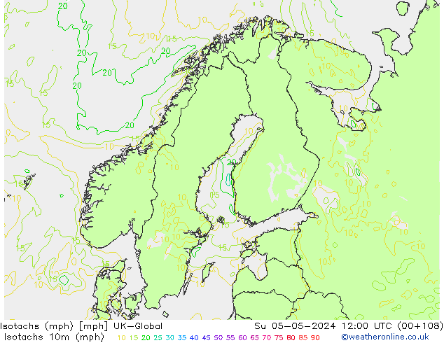 Isotachs (mph) UK-Global dim 05.05.2024 12 UTC