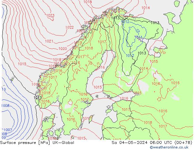 Surface pressure UK-Global Sa 04.05.2024 06 UTC