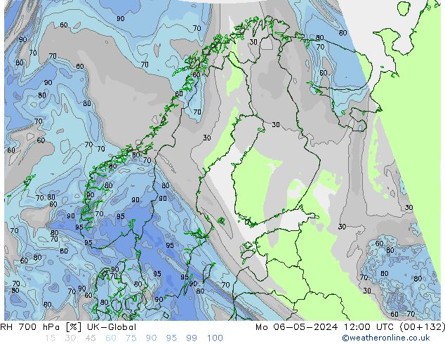 RH 700 hPa UK-Global  06.05.2024 12 UTC