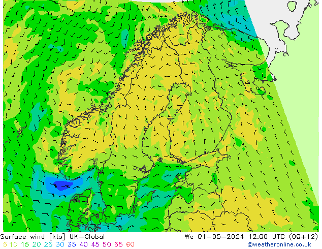 Surface wind UK-Global We 01.05.2024 12 UTC