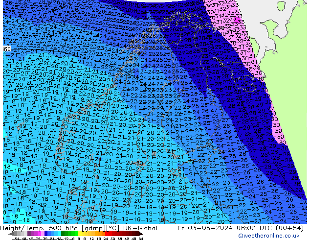 Hoogte/Temp. 500 hPa UK-Global vr 03.05.2024 06 UTC