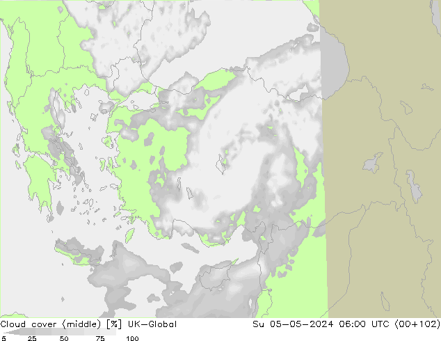 Nuages (moyen) UK-Global dim 05.05.2024 06 UTC