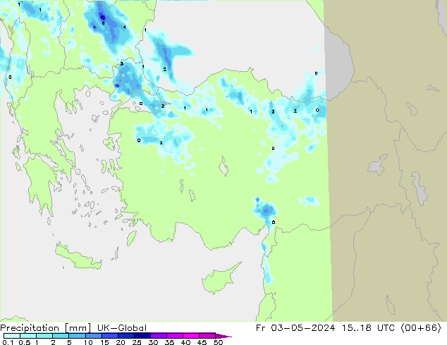 precipitação UK-Global Sex 03.05.2024 18 UTC