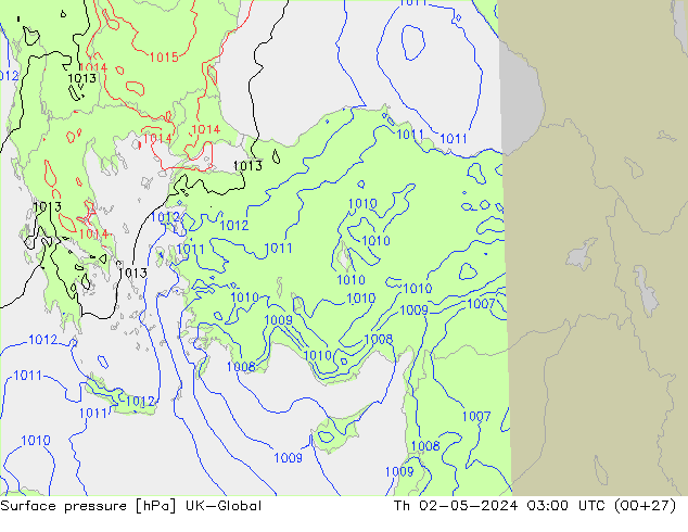 Surface pressure UK-Global Th 02.05.2024 03 UTC