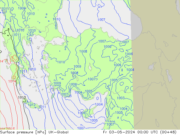 Luchtdruk (Grond) UK-Global vr 03.05.2024 00 UTC