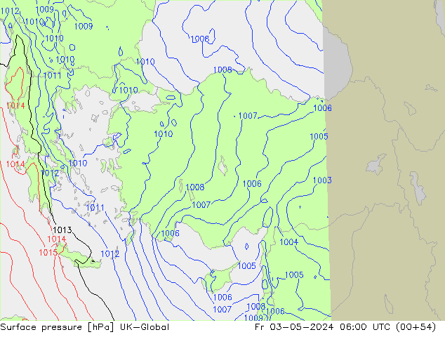 приземное давление UK-Global пт 03.05.2024 06 UTC