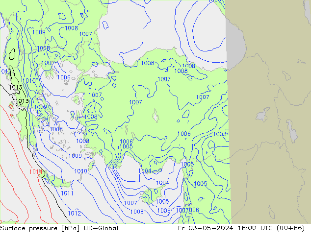 Surface pressure UK-Global Fr 03.05.2024 18 UTC