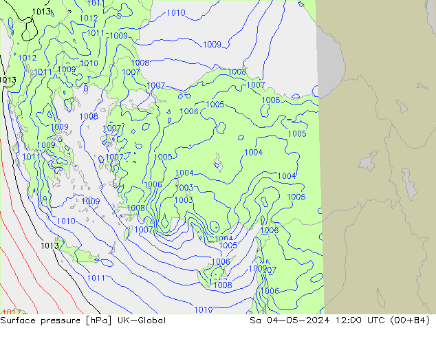 pressão do solo UK-Global Sáb 04.05.2024 12 UTC